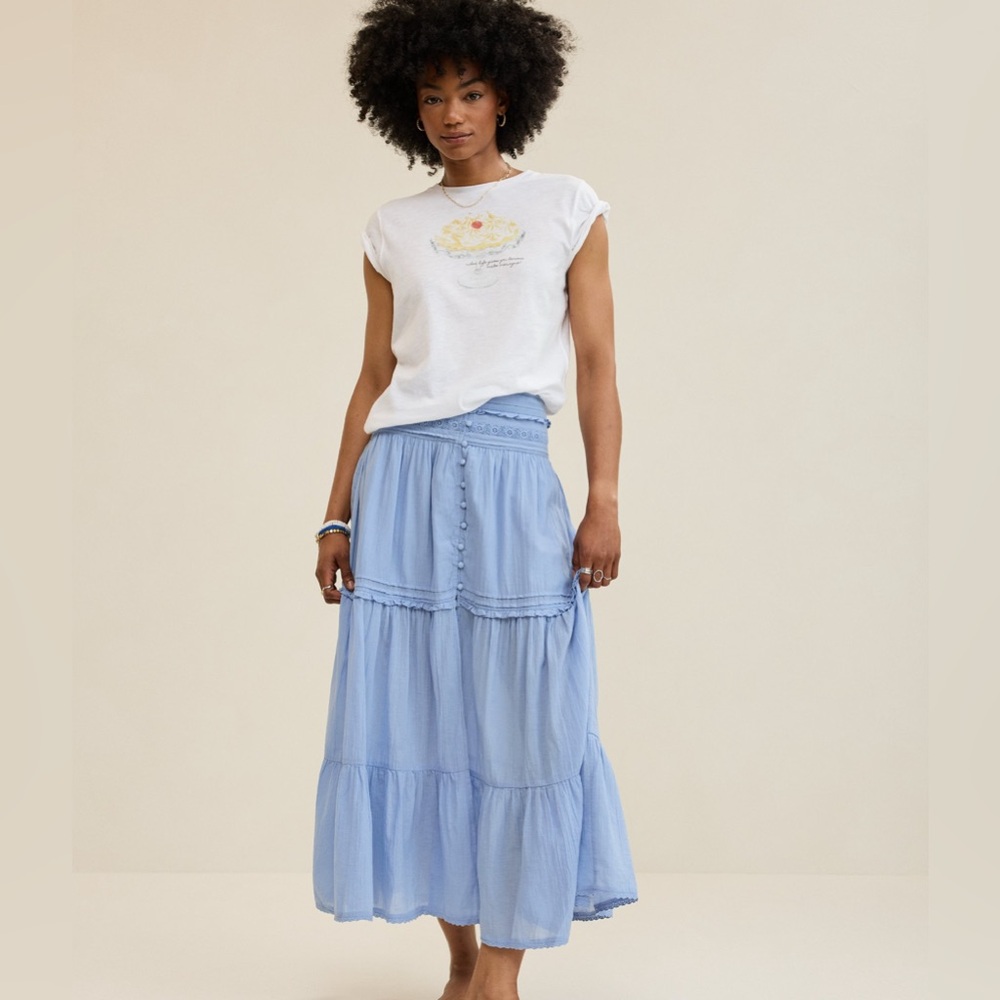 Aerie•Boho Button Maxi Skirt•Size XS•NWOT